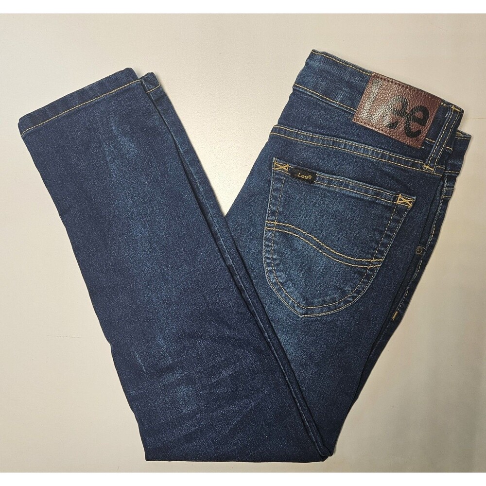 Lee Skinny Fit Stretch Denim Jeans Girl's Size 10 Blue Straight Leg Modern